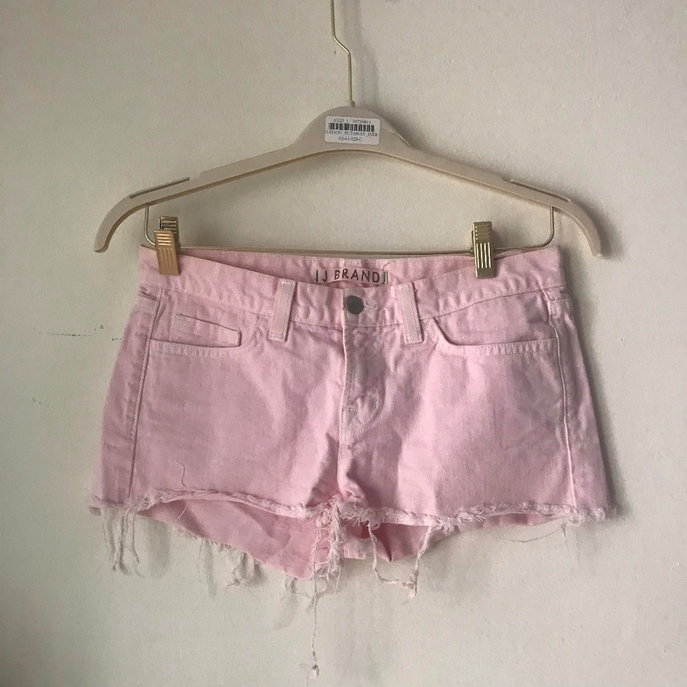 J Brand Cut off Distressed Shorts Party Pink